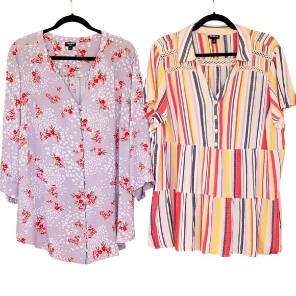 Torrid Bundle of 2 Flowy Boho Rayon Popover Peasant Tunic Tops Size 3X - Picture 2 of 16